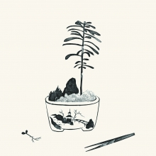 苔小盆之二  2012  紙凹版 37x30cm-大美無言藝術空間